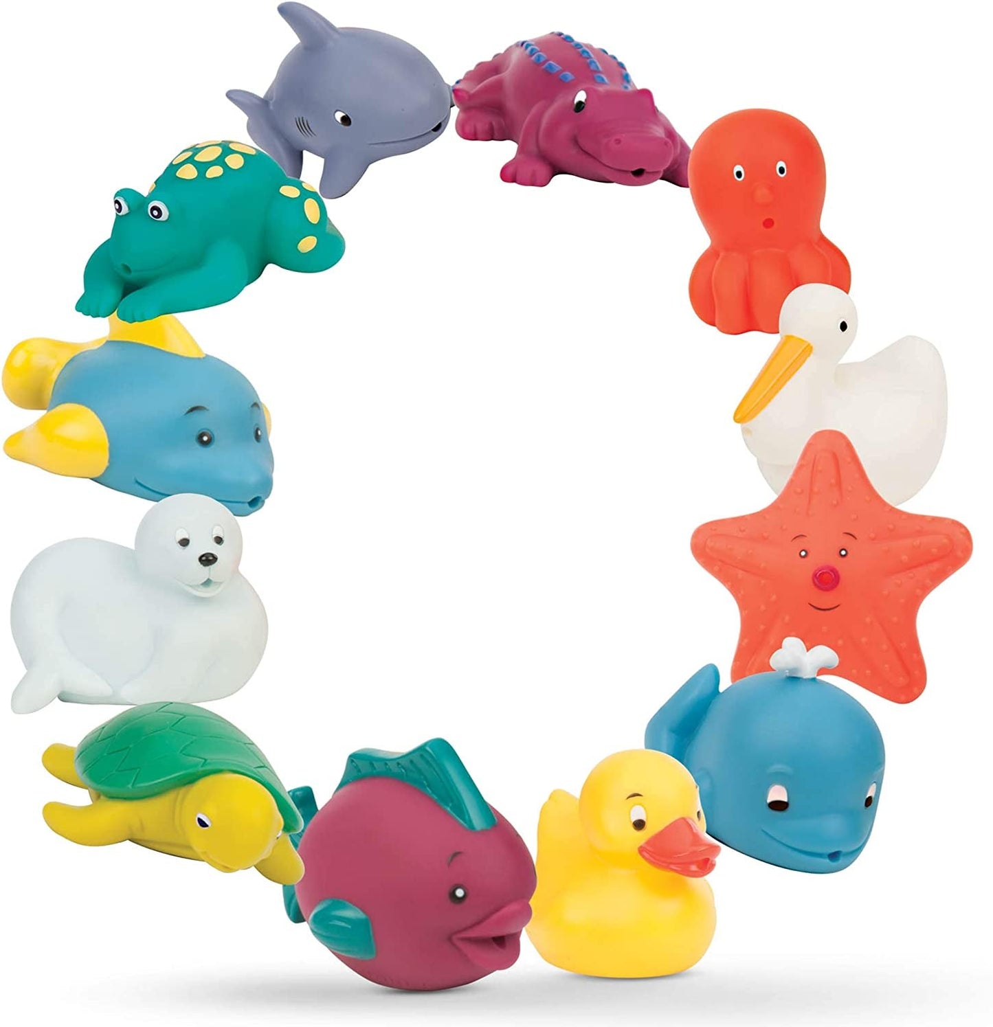 Battat Jouet de bain 12 pièces Jouet de bain pour bébé Animaux aquatiques - Copains de bain pour 10 mois - Jouet de bain Canard et plus Bebe Naty Shop Toys Titre par défaut