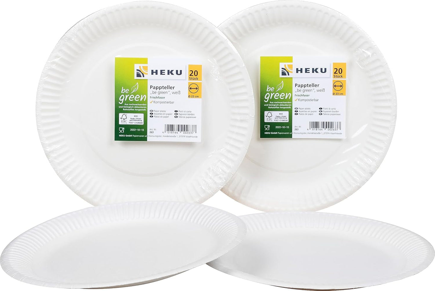 HEKU 191 pièces. USA Party Set I Assiettes en Carton Ø23Cm, Gobelets Rouges, Serviettes 3 Épais 33X33Cm, Sélecteur de Décoration, Chaîne Fanion 10M I Parfait pour les soirées à thème et les fêtes nationales
