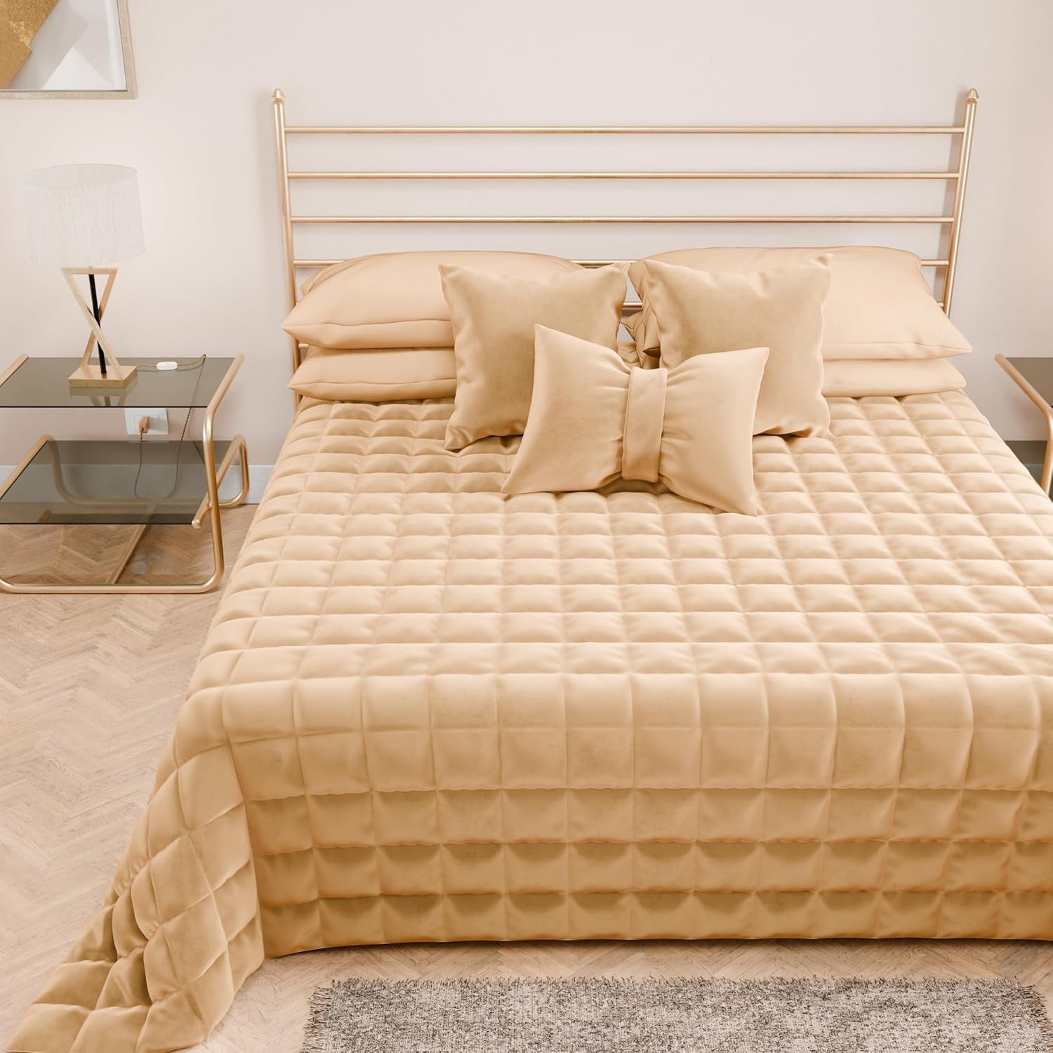 PETTI Artigiani Italiani - Couette pour lit simple, couette double face, couette à ressorts, bleu nuit, blanc, 100% Made in Italy Couettes et couettes Naty Shop Gold 160 X 190 Cm