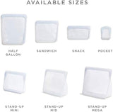 Sac Stasher Sac alimentaire réutilisable en silicone de qualité supérieure Sac à sandwich Transparent Durable Four Lave-vaisselle Congélateur Sac à déjeuner écologique Étanche 828 ml Boîtes de conservation des aliments Naty Shop
