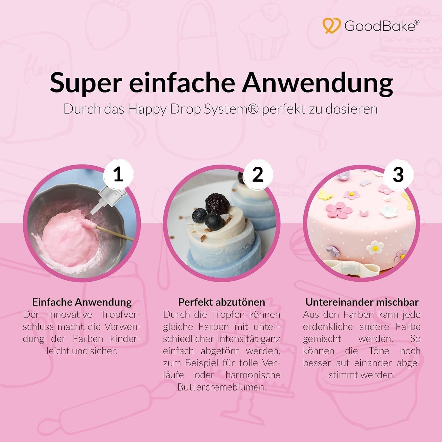 Colorant alimentaire lilas pastel Goodbake (11 ml) - Colorant alimentaire à haute dose - Pour colorer les gâteaux, fondants, crème au beurre, macarons, boissons, slime et bien d'autres articles. 100% végétalien