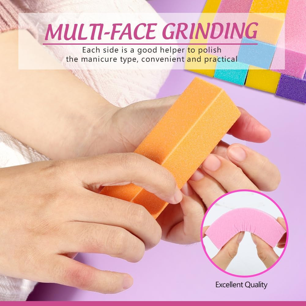 FANDAMEI 20 Stücke Buffer Für Nagel, Nagelfilen Für Gelnägel, Profi Nagelfeile 100/180, Polierfeile Fingernägel, Filen Für Gelnägel, Kit Manucure & Pédicure