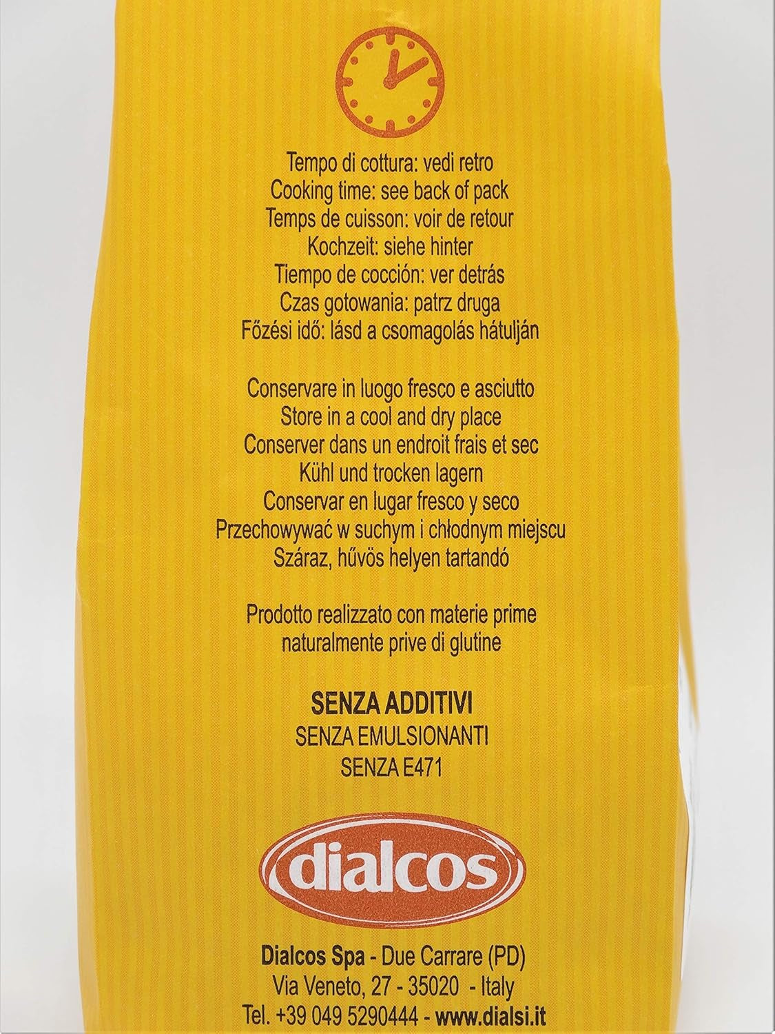 Pâtes en forme d'étoile Dialsi, pâtes de maïs et de riz sans gluten, cuites au bronze, ingrédients 100 % italiens, sans additifs, cuisent en 8 à 9 minutes, paquet de 300 g