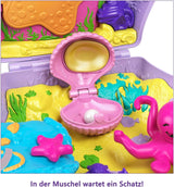 Polly Pocket Boîte de rangement Sac coquillage avec 2 poupées et 1 sous-marin Polly Pocket Sirène Jouet 4 ans et plus GNH11