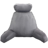 VEVOR Oreiller de lecture, oreiller de lit (grand) avec appui-tête amovible, oreiller de dos à 3 poches et tissu en velours court lavable et mousse à mémoire de forme déchiquetée, côté avec poignée, pour regarder la télévision, lire, jouer