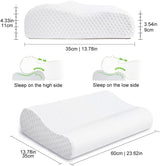 Findigit Health Pillow, Oreiller en mousse à mémoire de forme, Oreiller orthopédique de soutien du cou pour dormeurs sur le côté et sur le dos, Oreiller ergonomique pour la colonne cervicale (60 X 35 X 11/9 cm) Oreillers orthopédiques cervicaux Naty Shop