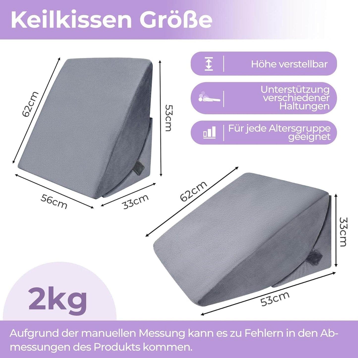 Oreiller en plumes réglable en mousse haute densité, oreiller de dos ergonomique pour lit et canapé, oreiller de lecture anti-reflux pour dormir, jouer, regarder la télévision (lourd)