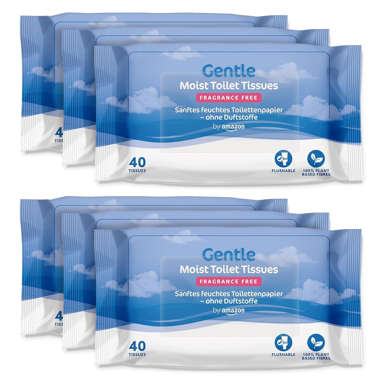 Par Amazon Papiers hygiéniques doux, humides, inodores, fins absorbants et non parfumés, 240 unités (6 paquets de 40 unités) (anciennement marque Presto !)