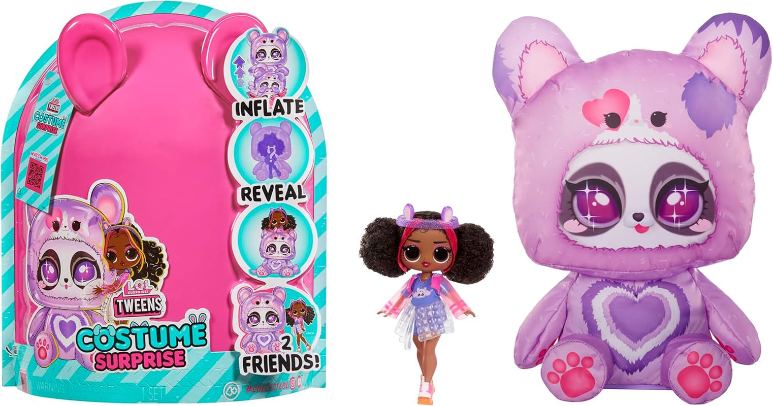 Mdr Surprise ! Costume de préadolescent, cerceaux surprise, jolie poupée mannequin avec costume gonflable de panda violet et de nombreuses surprises, y compris de superbes vêtements et accessoires - Idéal pour les enfants âgés de 4 ans et plus