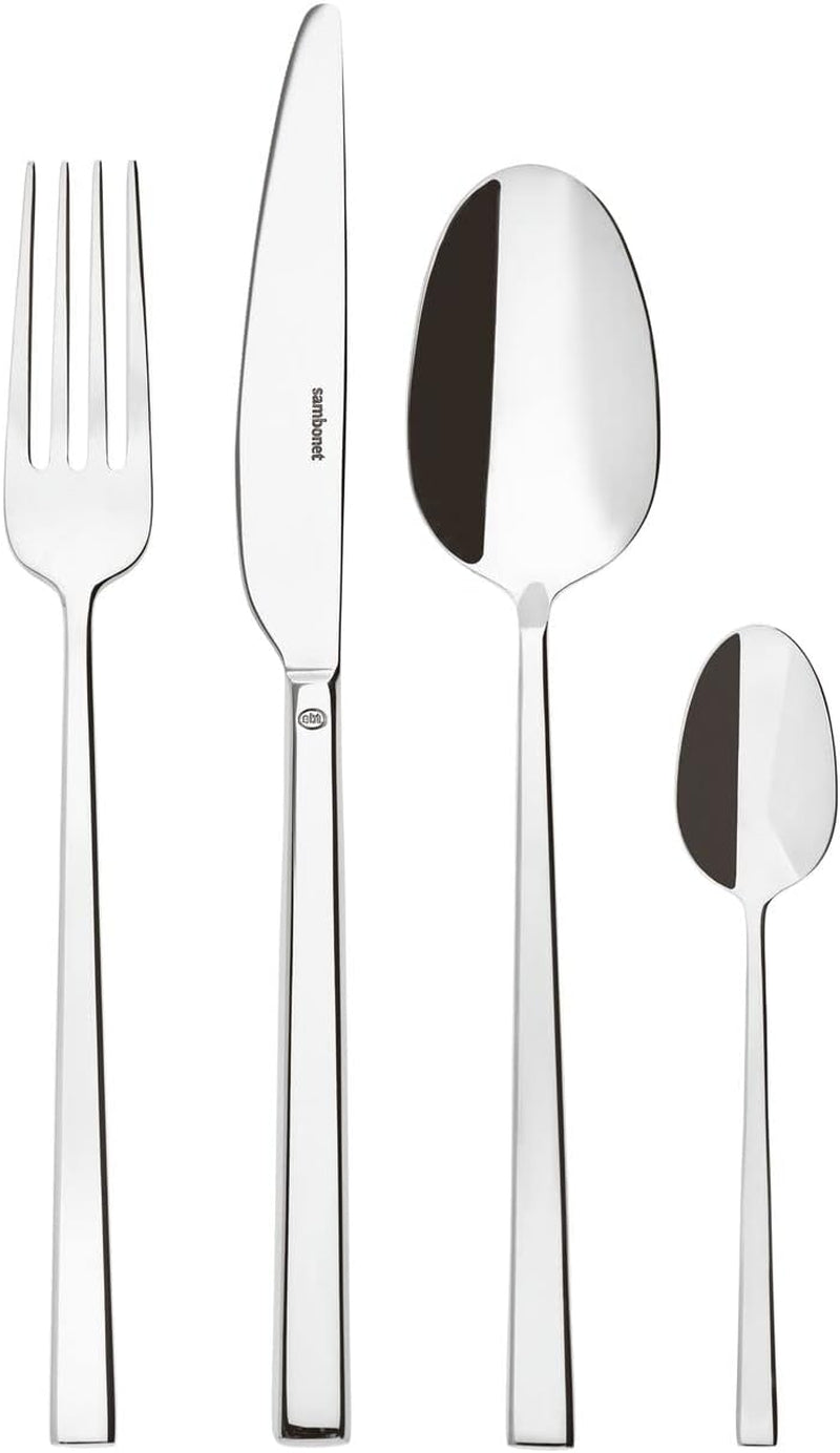 Sambonet 52562-N2 Rock inox - Ménagère monobloc inox 18/10 Cuisine Naty Shop Set 6 personnes - 24 pièces