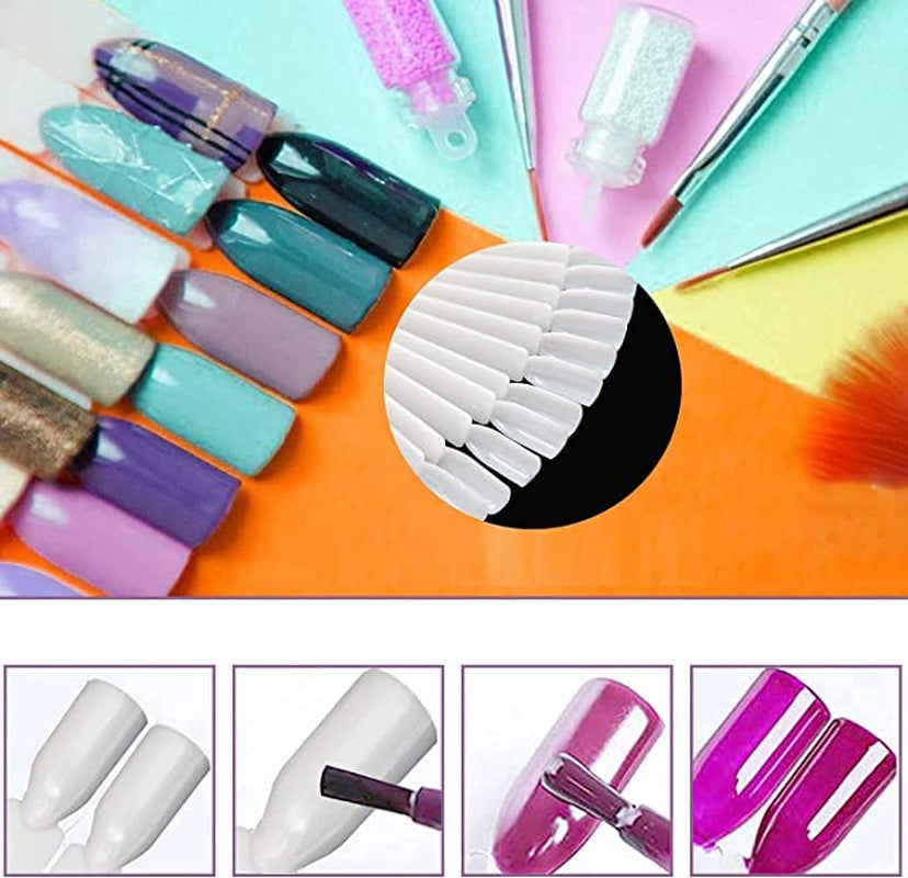 Présentoir à ongles, 40 bâtons de vernis à ongles artificiels, capsules, éventail pratique, nail art