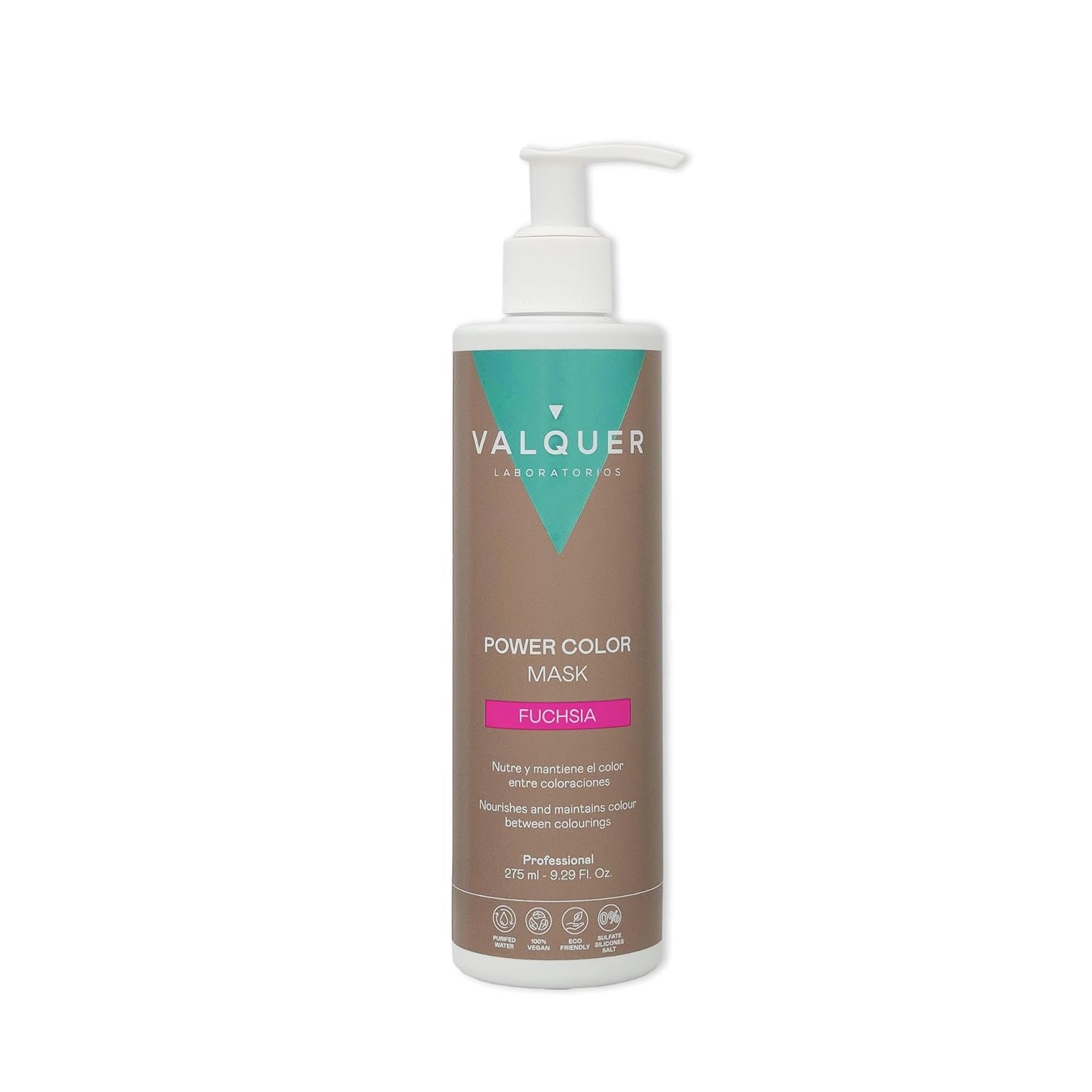 Valquer Power Color Mask formulation végétalienne et sans silicone Donne de la couleur aux cheveux 290 ml violet Masque capillaire Naty Shop Fuchsia 1 pièce (pack de 1)