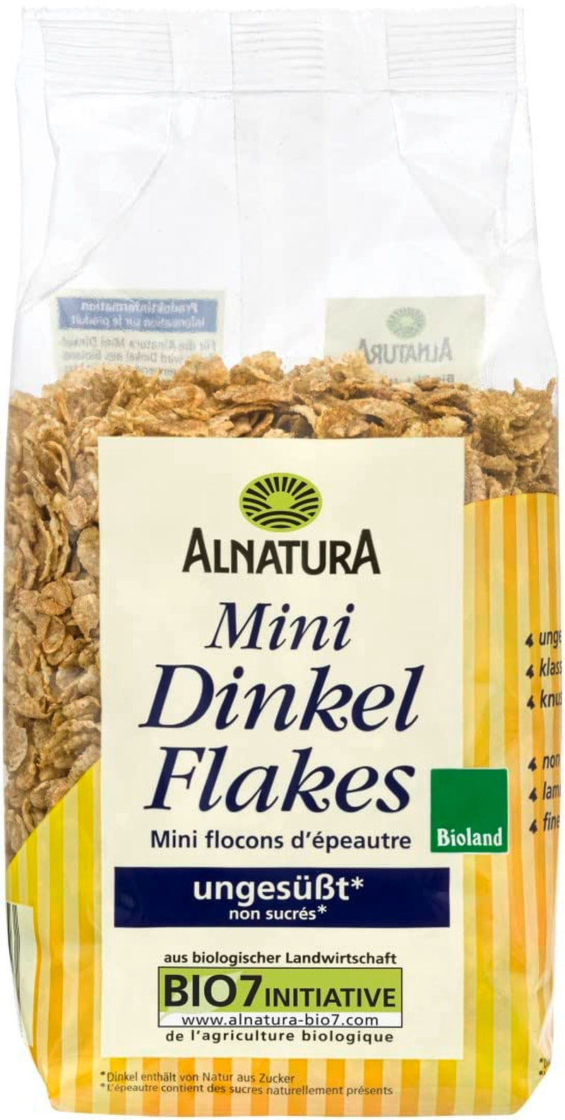 Mini Flocons d'Épeautre - Qualité Bio - Non sucré, Croquant - Petit Déjeuner, 175g
