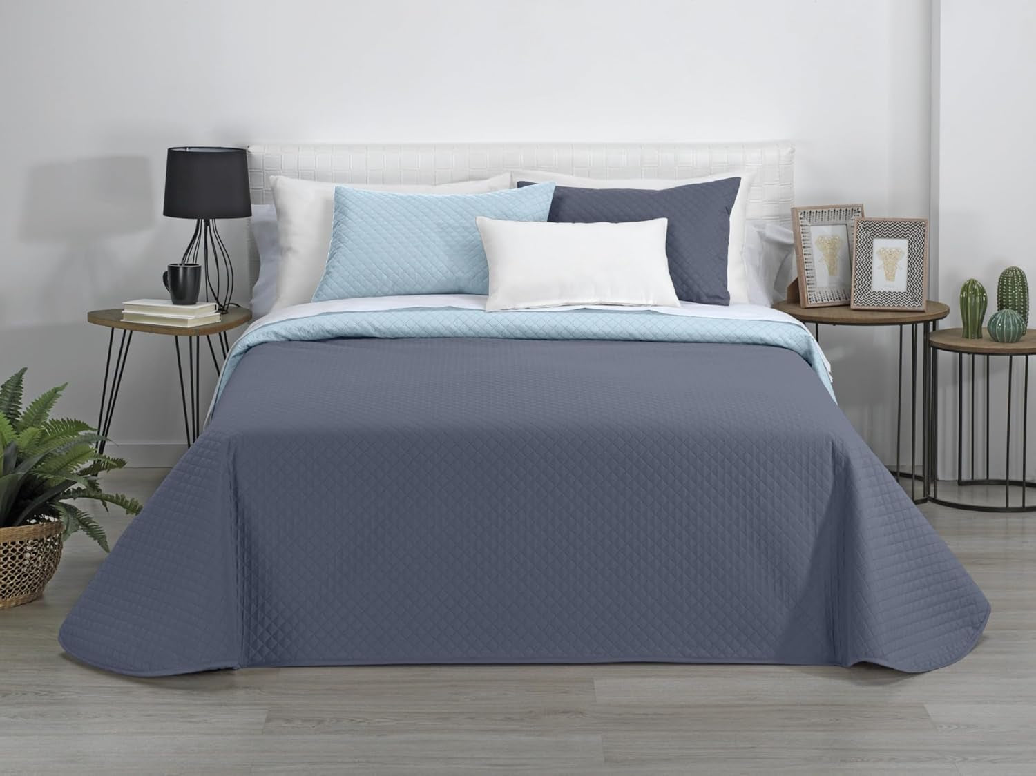 Estoralis | AVA | Courtepointe boutique réversible | Pour toutes les saisons | Couleur – Bleu ciel/pierre | Pour lit 140/150/160 Cm. lit. (250 X 270 Cm. Ancho X Alto) | Quilt matelassé Quilts et quilts Naty Shop Titre par défaut