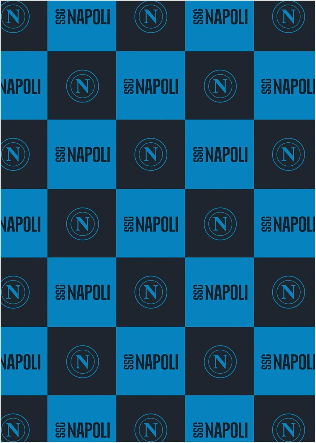 SSC Napoli, couverture douce avec logo, couverture chaude pour canapé et lit, taille 150 X 210 cm, toucher doux, bleu clair, produit officiel Hermet Beds and Blankets Bleu clair 150X210