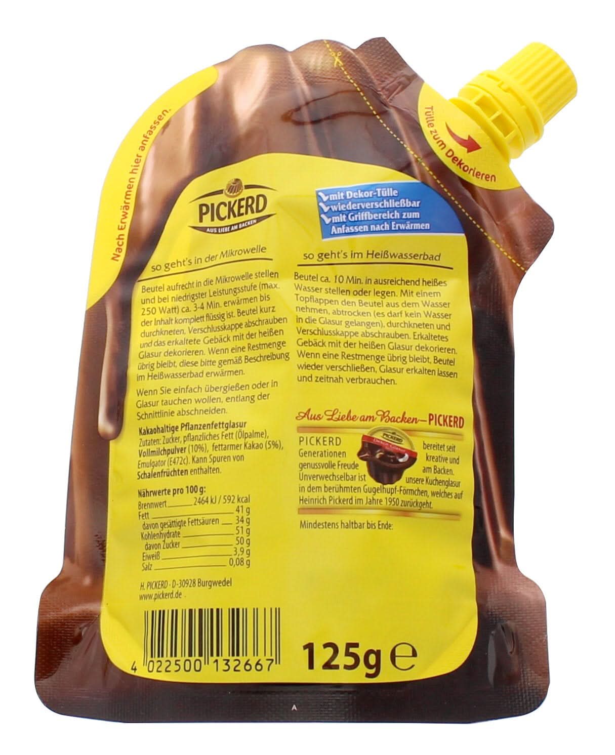 Glaçage à gâteau, Chocolat au lait, 125 grammes Glaçages et Décor Naty Shop