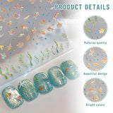 2 Stück Selfklebende Nagelsticker Mit Muscheleffekt, Vierstrahlstern et Goldfisch Design, Nagelaufkleber Für Fingernägel, Nail Art Zubehör Für Gelnägel
