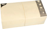 Serviettes, 3 épaisseurs 1/4 plis 33 cm x 33 cm crème Pour chaque fête et célébration. Quantité : 250 pièces