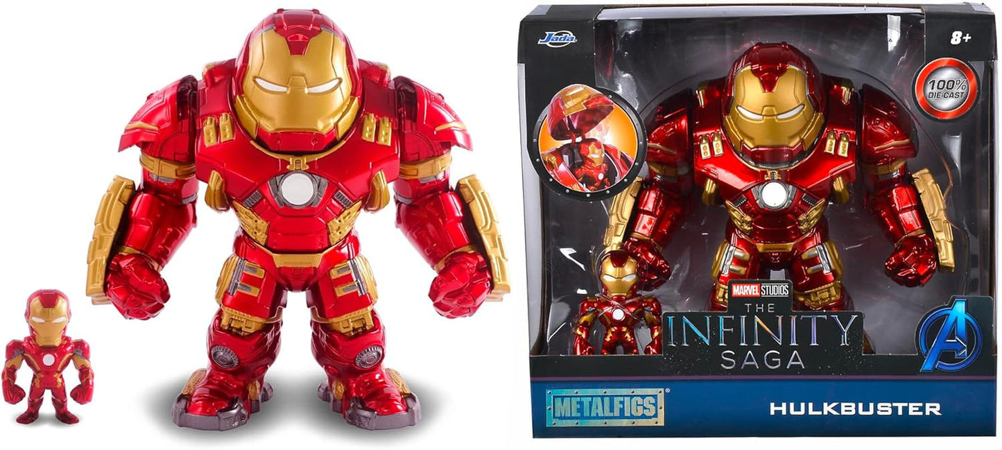 Jada Toys Marvel Figure Hulkbuster & Ironman, Casque ouvert et fermé, Figurines à collectionner, Ensemble, Moulé sous pression, Rouge, Taille: 6 pouces Hulkbuster & 2 pouces Ironman Action figures Naty Shop