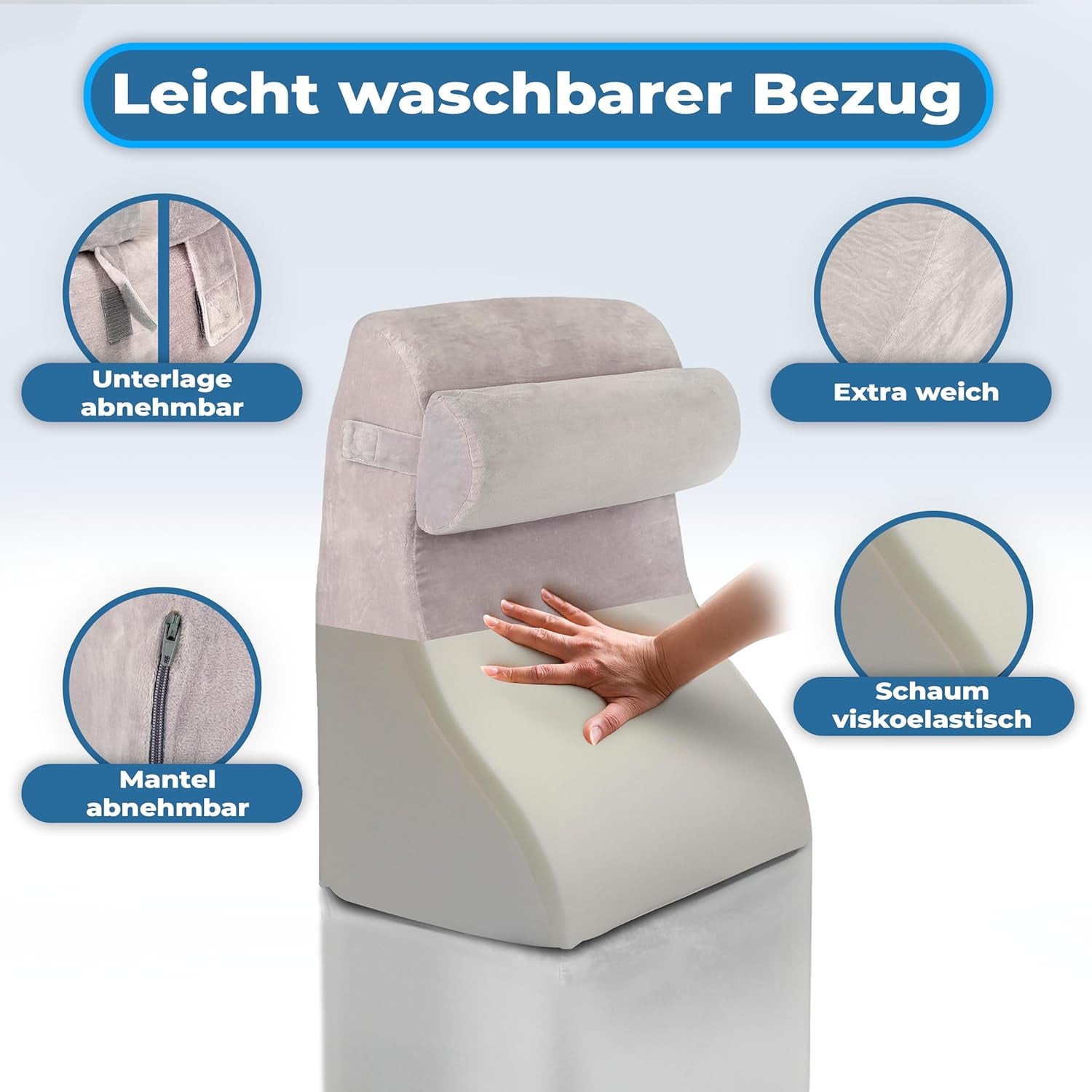 Oreiller de lecture en mousse à mémoire de forme | Pernă ergonomică pentru spate și pană pentru pat, canapea și canapea | Oreiller de soutien orthopédique pour les maux de dos et les tensions