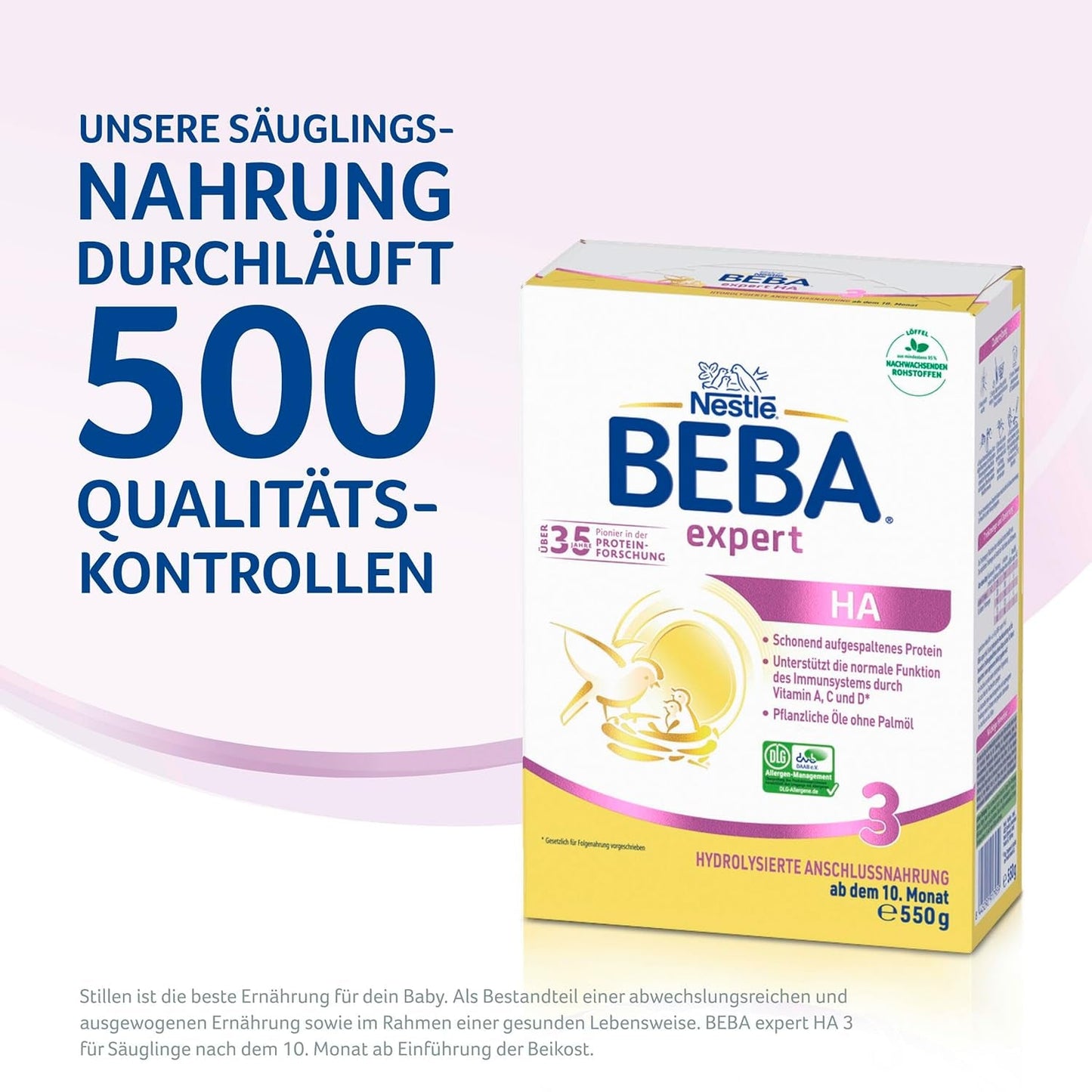 BEBA expert HA 3 Formule de continuation hydrolysée, dès 10 mois, 1 paquet (1 x 550 g)