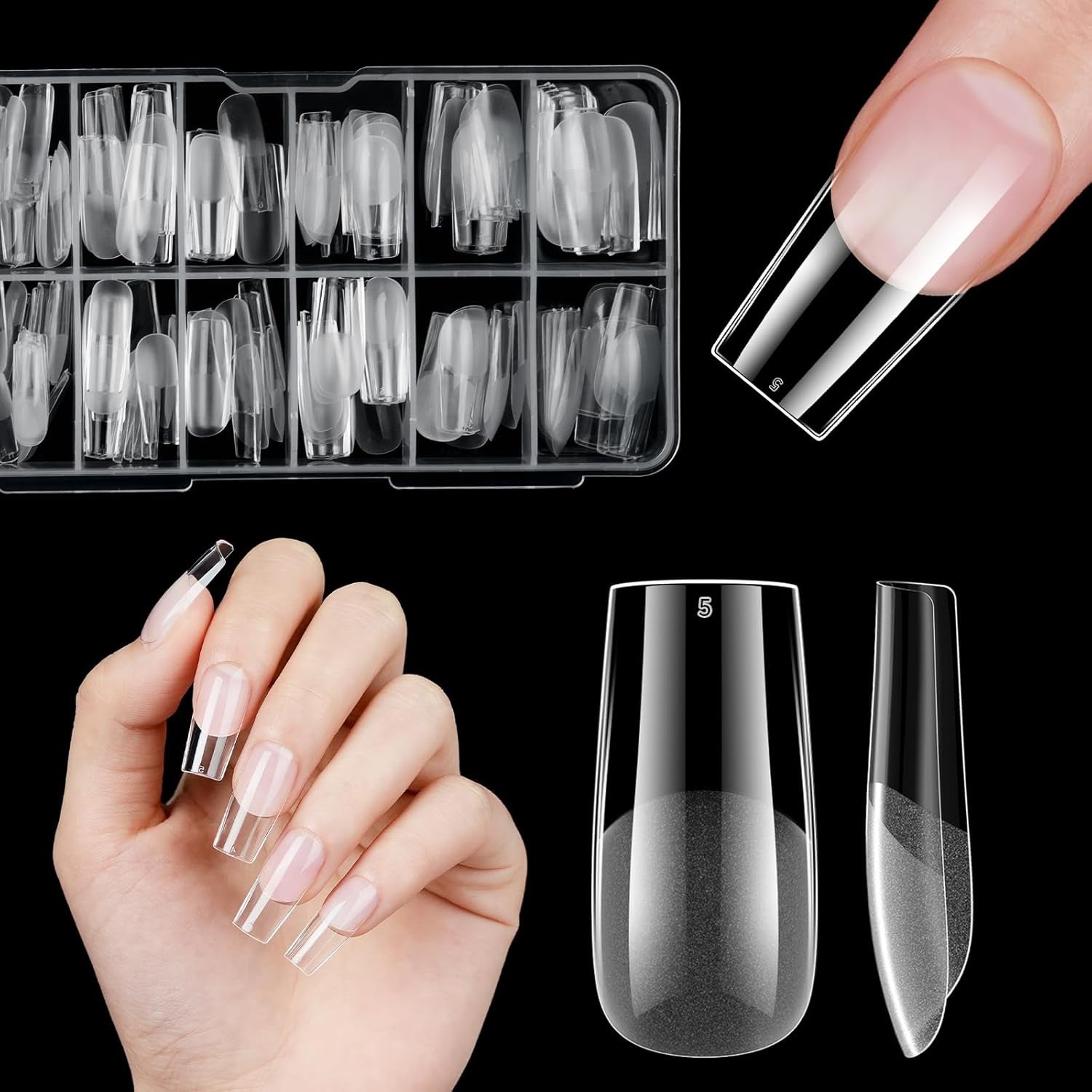 Faux ongles courts ballerine, 120 pièces, colle sur 12 tailles, ongles artificiels courts, Gel souple, couverture complète, pointes pour ongles courts en Gel S