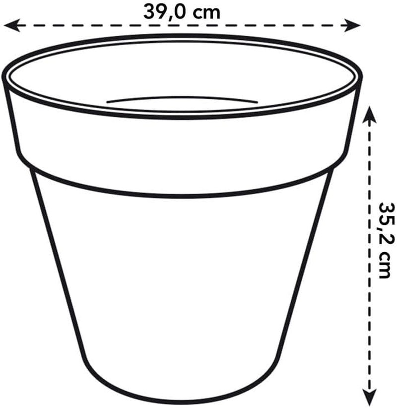 elho Loft Urban Round 40 - Pots de fleurs d'extérieur - 100% plastique recyclé - Ø 38,5 x H 35,3 cm - Jaune/Ocre