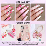 Makartt Gel adhésif pour strass – 15 ml de colle UV pour ongles avec breloques roses en forme de cœur, bijoux et accessoires de design d'ongles pour manucure à domicile, cadeau de Saint-Valentin