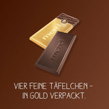 Tablettes de chocolat noir 72% – 5 x 100 g – Les plus fins carrés de chocolat noir – Chocolat enveloppé dans une feuille d'or