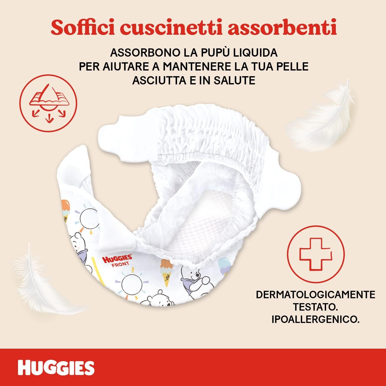 Couches pour bébé Huggies Extra Care taille 1 (2-5 kg), super absorbantes, motif Disney, paquet en vrac 160
