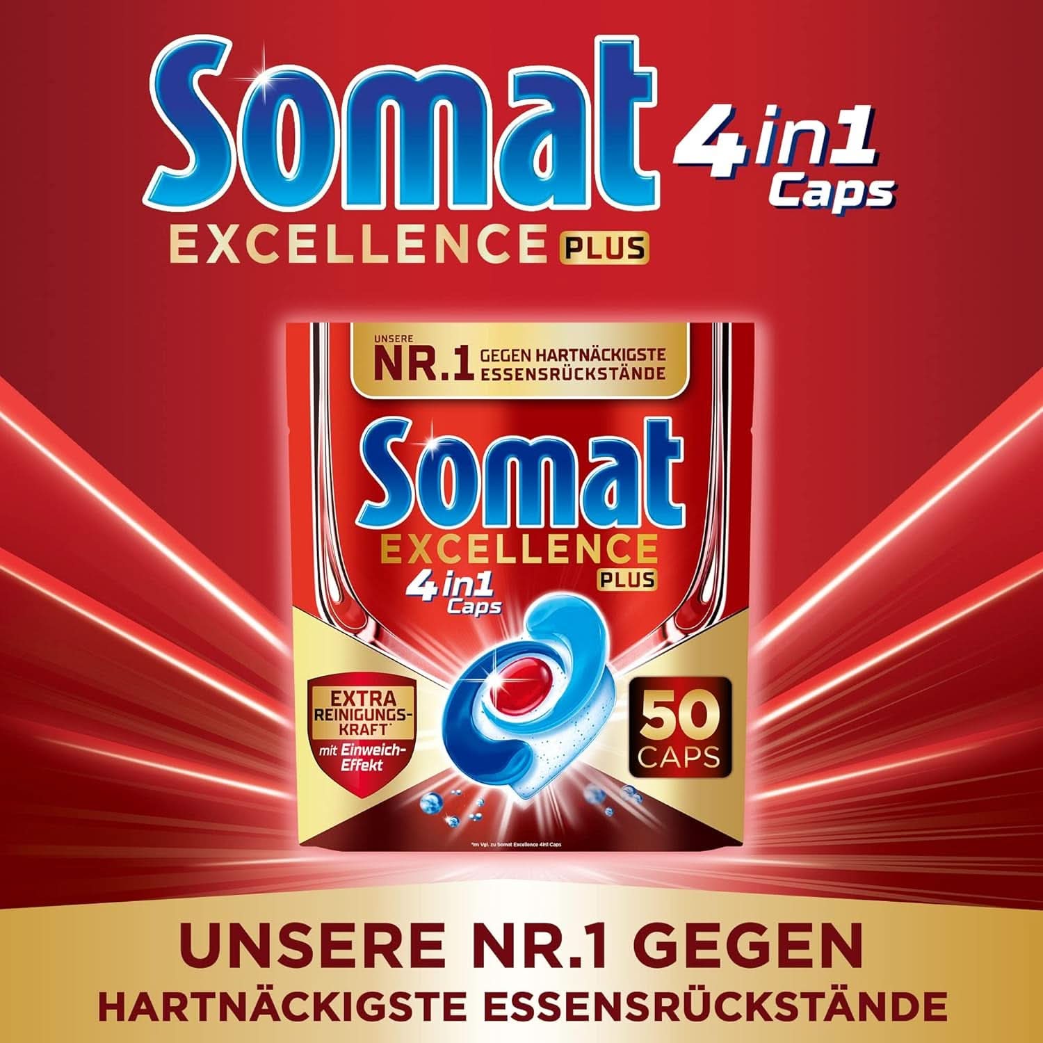 Somat Excellence plus 4In1 Caps (50 Caps), Tablettes pour lave-vaisselle Naty Shop