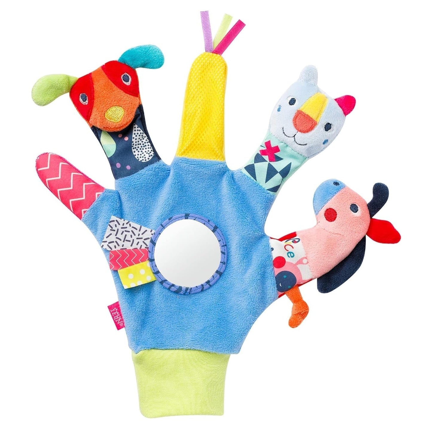 Fehn Marionnette bébé Crocodile - Jouet en peluche avec hochet, papier bruissant, anneau de dentition et couineur - Marionnette bébé - Jouet à éclater pour bébés et tout-petits à partir de 6 mois Jouets pour bébé Naty Shop Friends of Color