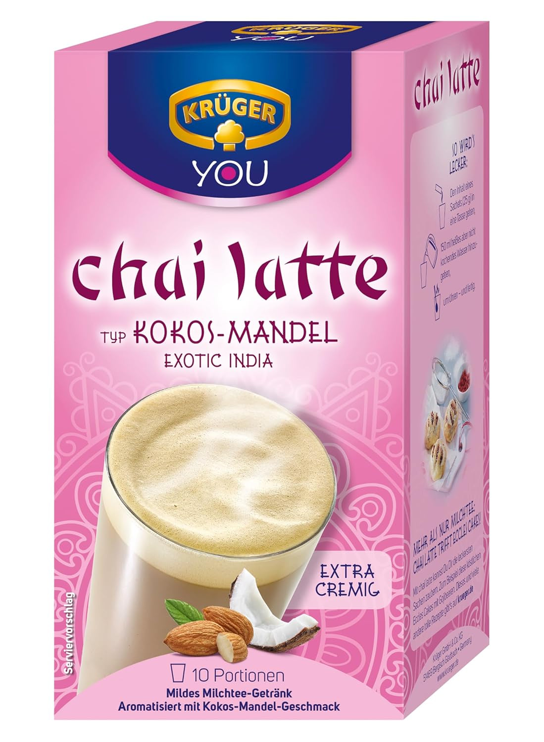 KRÜGER Chai Latte Exotic India type noix de coco-amande (1 x 0,25 kg)