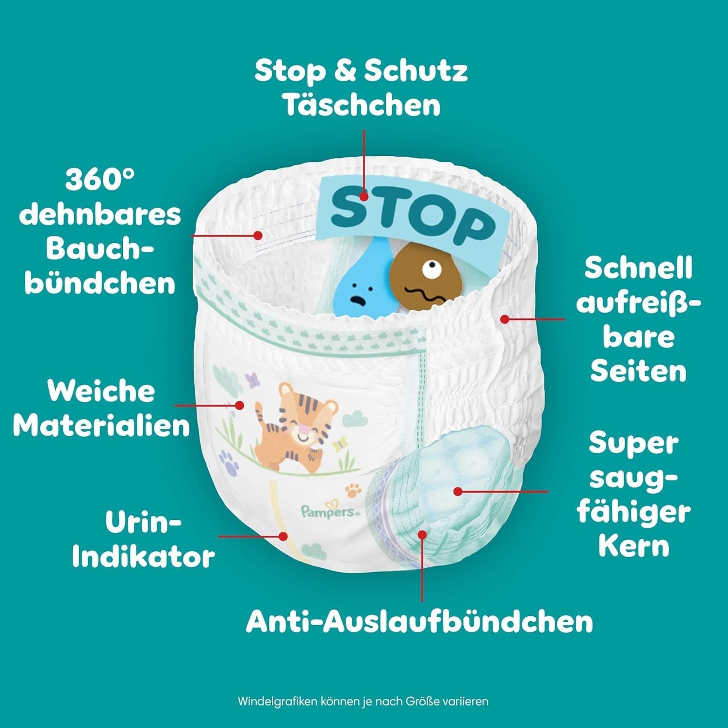 Pampers Baby-Dry Pants Größe 5, 160 Stück, 11kg-17kg, 360° auslaufsichere Fit pour le jour et la nuit