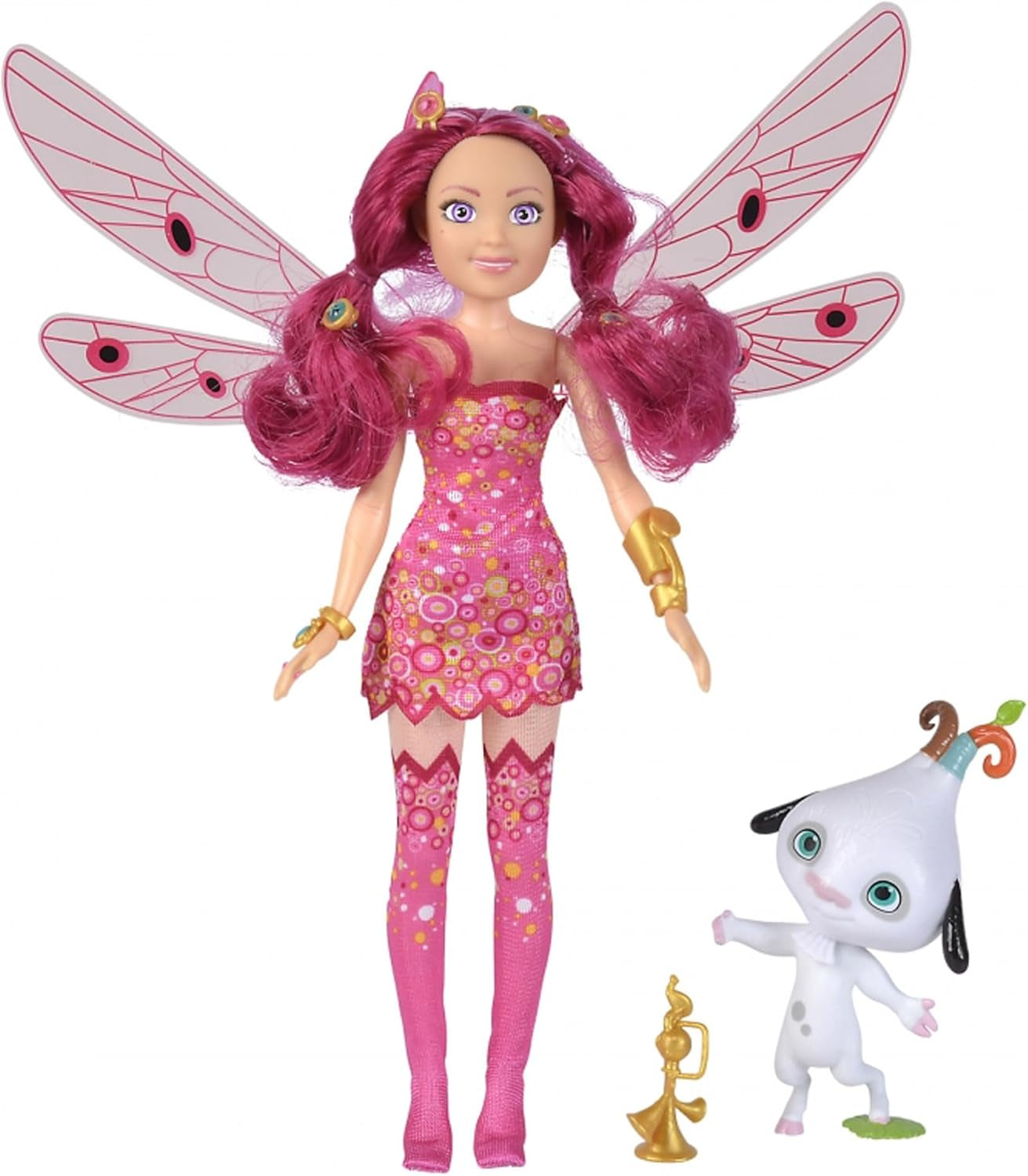 Simba 109483042 Poupée à habiller Mia and Me, Phuddle avec Trumptus, elfe avec ailes et jambes mobiles, 6X pinces à cheveux, 2X bracelet, à partir de 3 ans, multicolore, 23 cm Naty Shop Bangle Dolls