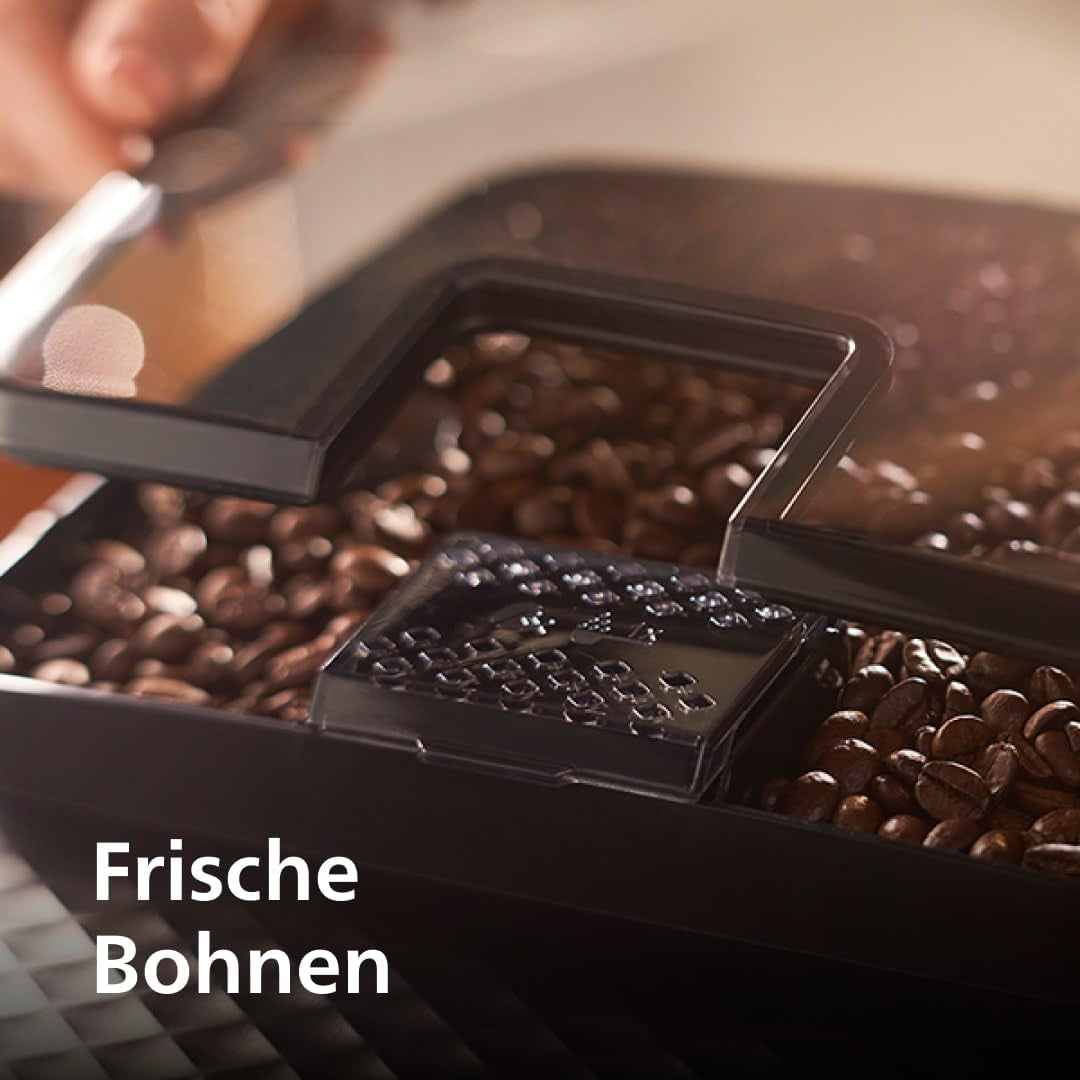 Machine à expresso automatique PHILIPS série 2200 - 2 spécialités de café, écran tactile, mousseur à lait classique, moulin en céramique, noir mat (EP2220/10)