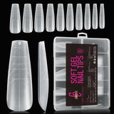 Types d'ongles en Gel moyen Ballerine, 504 pièces: pointes d'ongles en Gel PMMA, Extensions d'ongles, ongles artificiels, 12 tailles