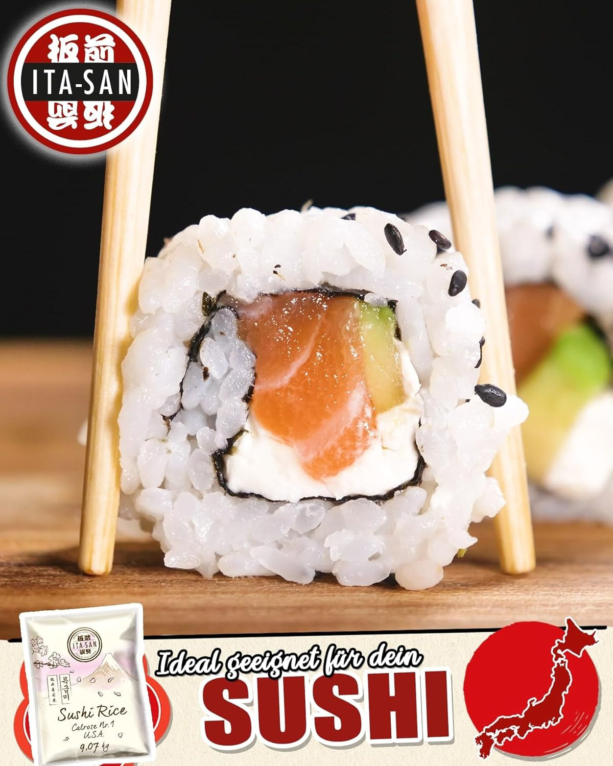 ITA-SAN Calrose / Riz pour sushi, 1 paquet (1 x 9,07 kg)