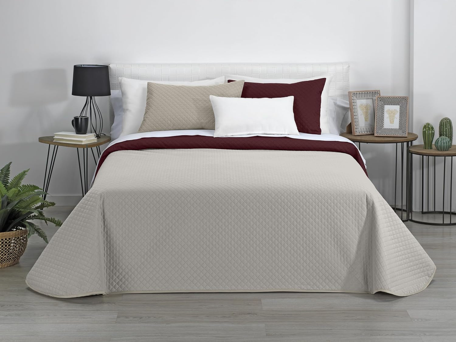Estoralis | AVA | Courtepointe boutique réversible | Pour toutes les saisons | Couleur – Gris/Rouge | Pour lit 80/90 cm. lit. (180 X 270 Cm. Ancho X Alto) | Couette matelassée Couettes et couettes Naty Shop