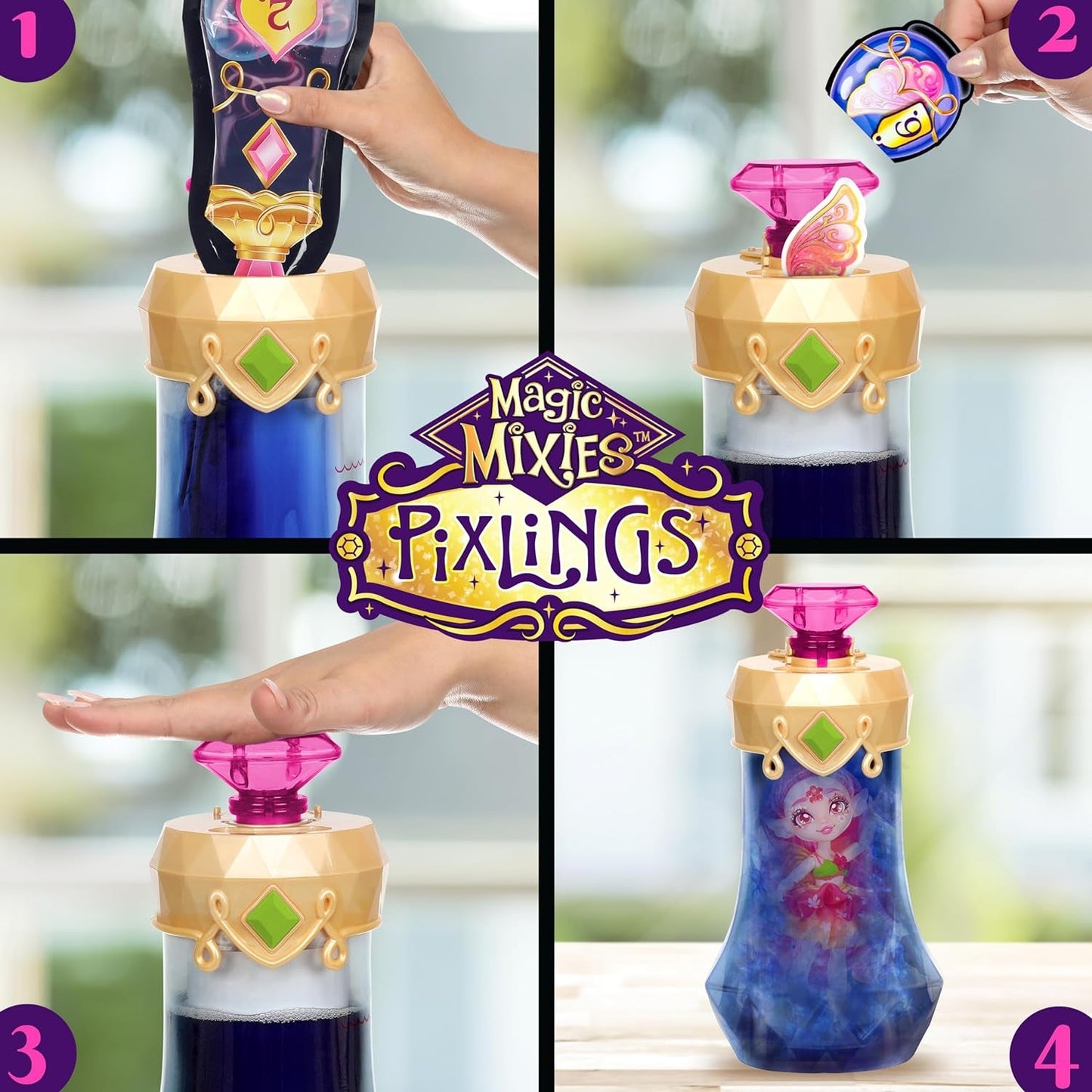 Poupée Pixlings Faye Deer : La révélation magique de la belle et détaillée poupée Pixlings de 16,5 cm dans une bouteille de potion magique