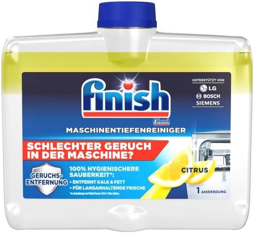 Finish Deep Machine Cleaner Citrus - nettoyant liquide pour machine contre le calcaire et la graisse pour un lave-vaisselle propre - Pack économique Naty Shop