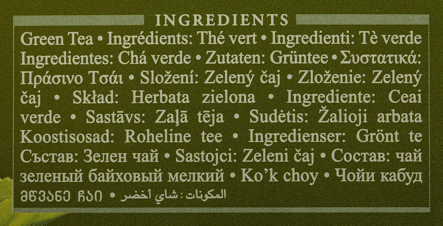 Ahmad Tea – Thé vert – Sachets de thé emballés individuellement avec 2 g de thé par portion – 20 sachets de thé à bandes (lot de 2)