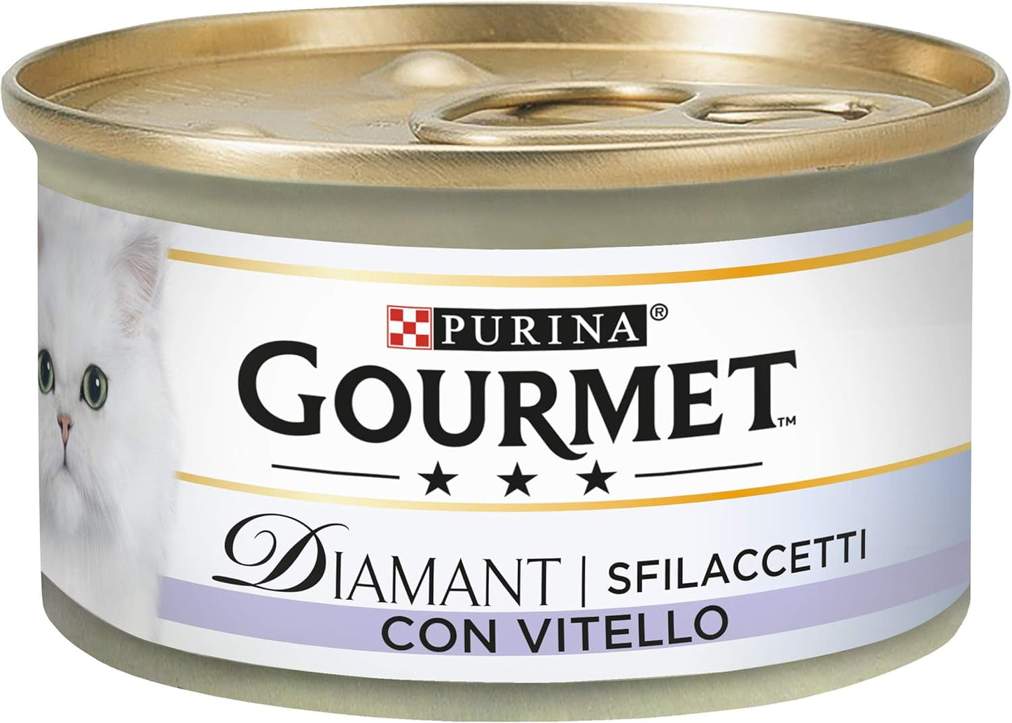 Nourriture humide Diamant pour chat adulte, filets de veau, 24 boîtes de 85 g chacune