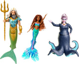 Mattel DISNEY Arielle La Sirène Coffret avec Mala, Karina et Arielle, tenues et coiffures uniques, pour jouer et collectionner imaginativement, à partir de 3 ans, HND29 Naty Shop King Triton, Ursula et Ariel poupées