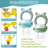 Sucettes aux fruits pour bébé, paquet de 2 sucettes aux fruits pour bébés à partir de 3 mois, version améliorée 2023, tétines à remplir, tétines au porridge, tétines aux fruits pour bébés, sans BPA, 8 tétines en silicone en 3 tailles
