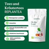 Thé aux fruits Oh My Fruit BIO 100 g (50 tasses) | Thé aux fruits en vrac avec pommes, hibiscus, framboises, oranges et feuilles de stévia REPLANTEA
