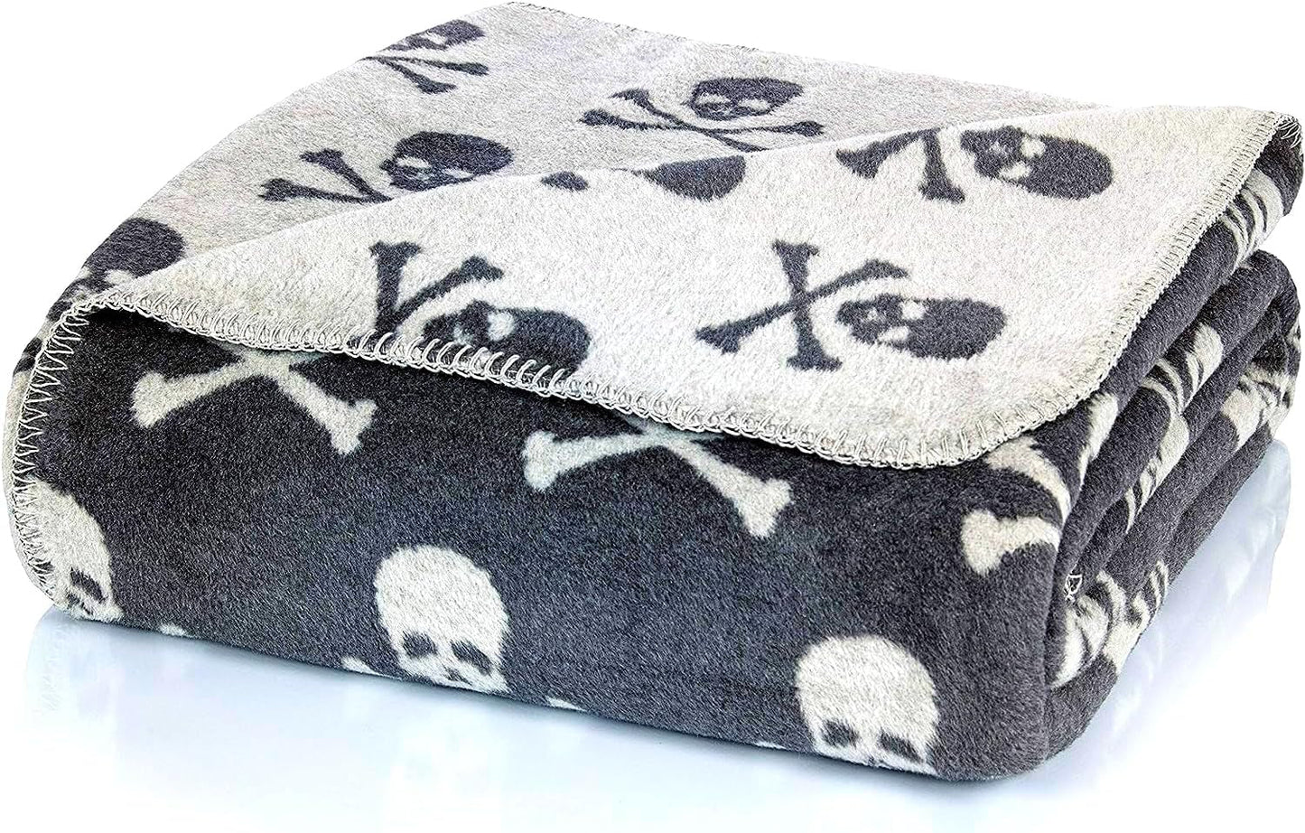 Glart couverture câline Grey Skulls XL 150X200 Cm, couverture en laine douce et chaude Extra Fluffy comme couverture de canapé couverture de canapé, couverture confortable pour le salon, peluche pour le canapé Plaids et couvertures Glart Titre par défaut
