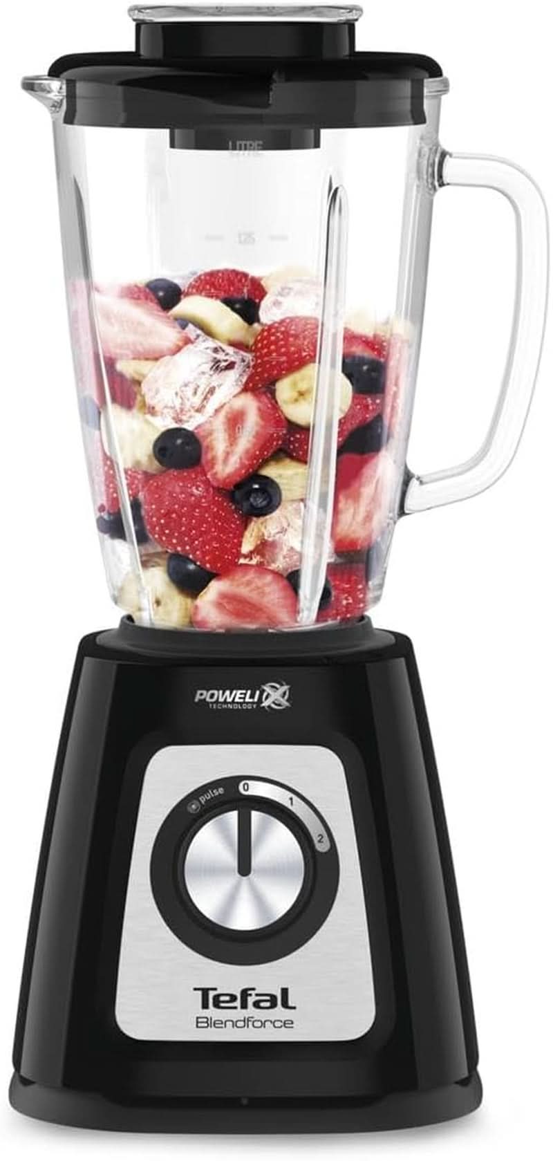 Tefal BL435831 BL4358 Batteur sur socle, Verre, 1,75 litres, Schwarz Kitchen Naty Shop