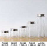 Alessi AKK37 GIROTONDO Pot de cuisine en verre avec impression et couvercle scellé en acier inoxydable, L 21,6 cm, H 10,5 cm Boîtes de conservation alimentaire Naty Shop
