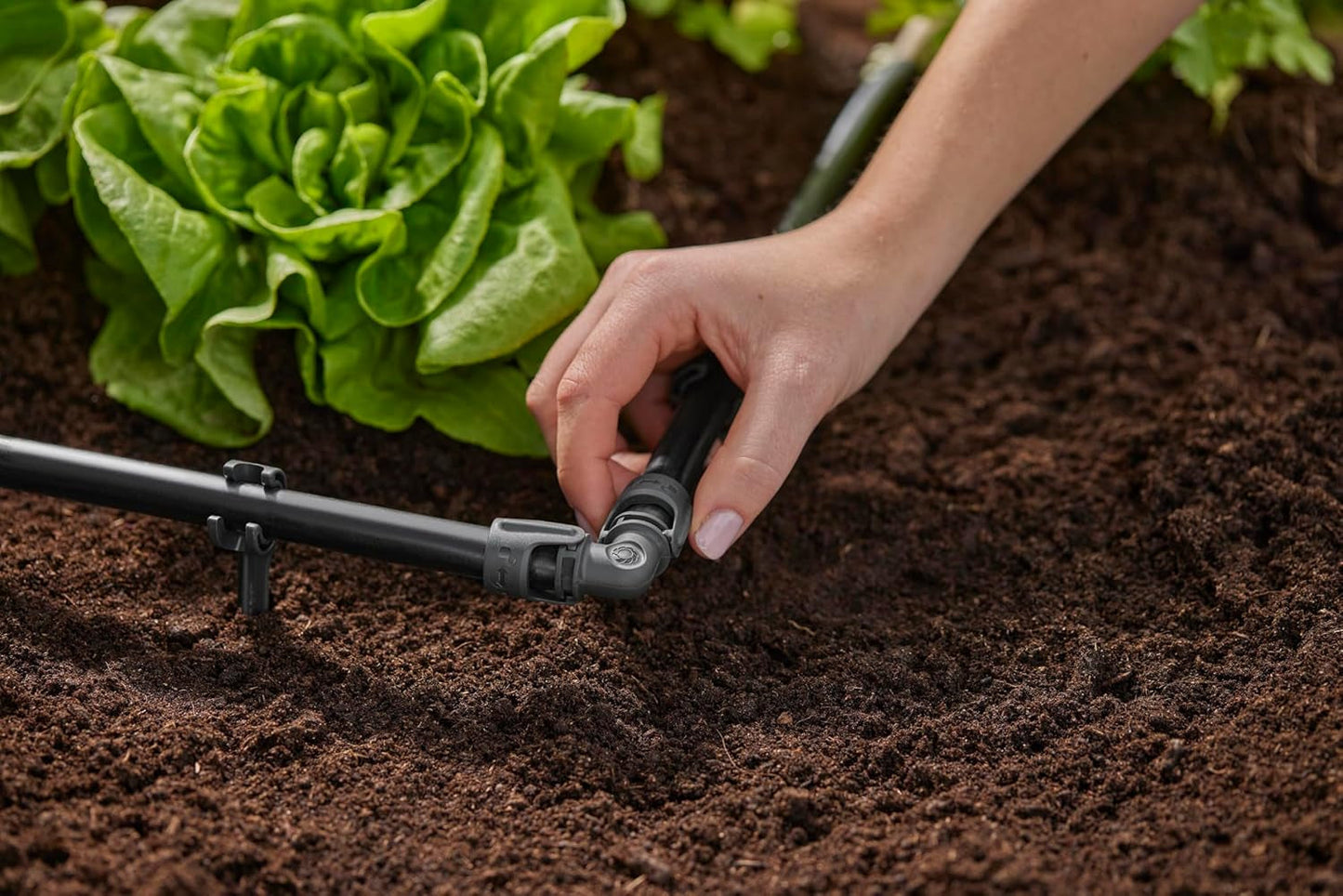 Gardena Système d'irrigation micro-goutte en L 13 mm (1/2") : connecteur de tuyau pour inverser les tuyaux d'alimentation de 13 mm, assemblage sans outil, réutilisable (13202-20)